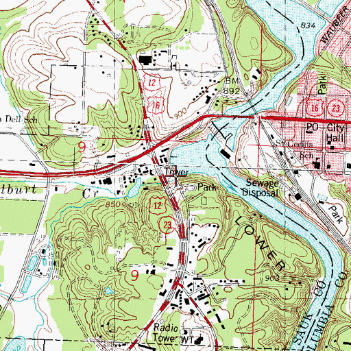 Topographic Map of Hulburt Creek, WI