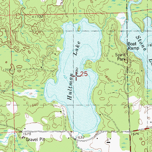 Topographic Map of Hultman Lake, WI
