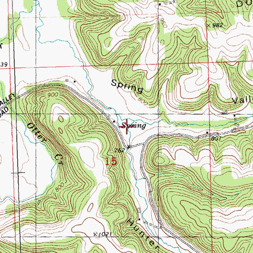 Topographic Map of Hunter Hollow, WI
