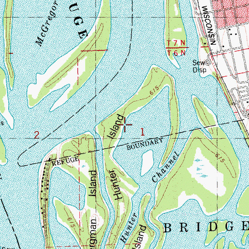 Topographic Map of Hunter Island, WI