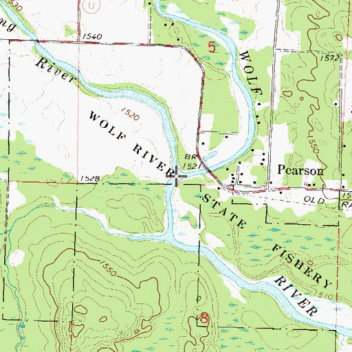 Topographic Map of Hunting River, WI
