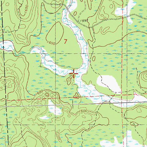 Topographic Map of Hurd Creek, WI