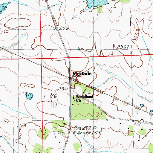 Topographic Map of McDade, AL