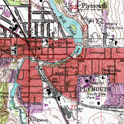Topographic Map of Huson Park, WI