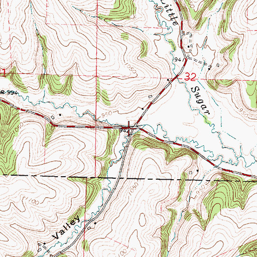 Topographic Map of Hustad Valley, WI