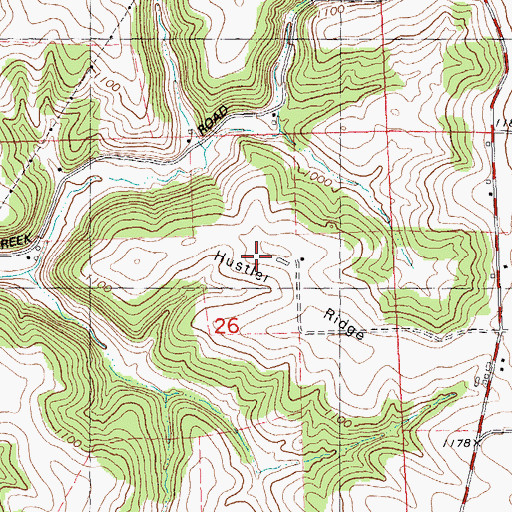 Topographic Map of Hustler Ridge, WI