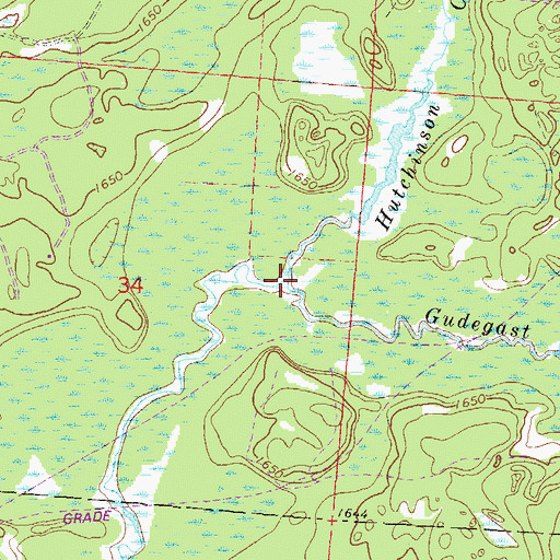 Topographic Map of Hutchinson Creek, WI