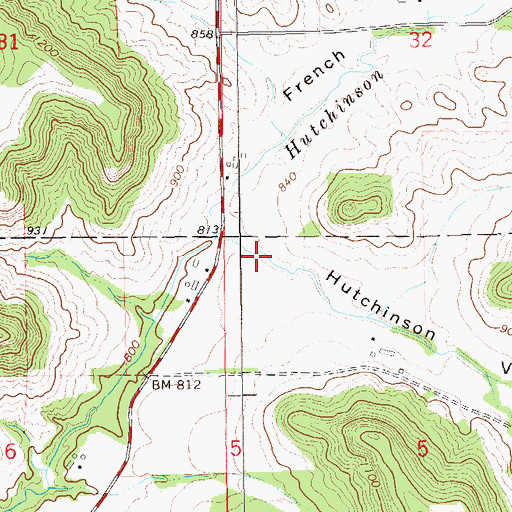 Topographic Map of Hutchinson Valley, WI