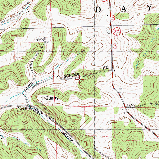Topographic Map of Huth School (historical), WI