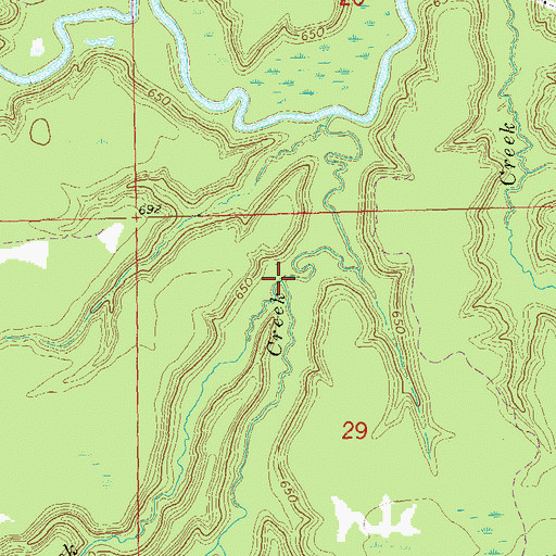 Topographic Map of Hyms Creek, WI