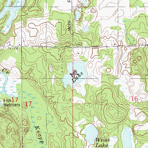 Topographic Map of Ice Lake, WI