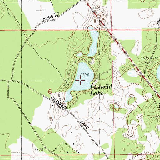 Topographic Map of Idlewild Lake, WI