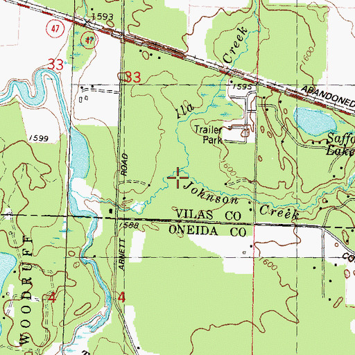 Topographic Map of Ila Creek, WI