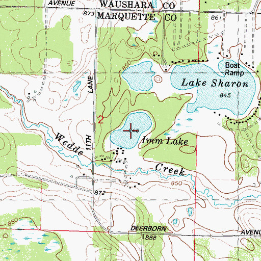 Topographic Map of Imm Lake, WI