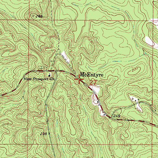 Topographic Map of McEntyre, AL
