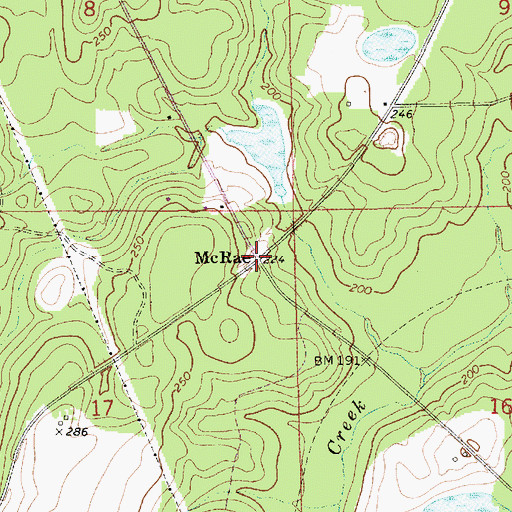 Topographic Map of McRae, AL