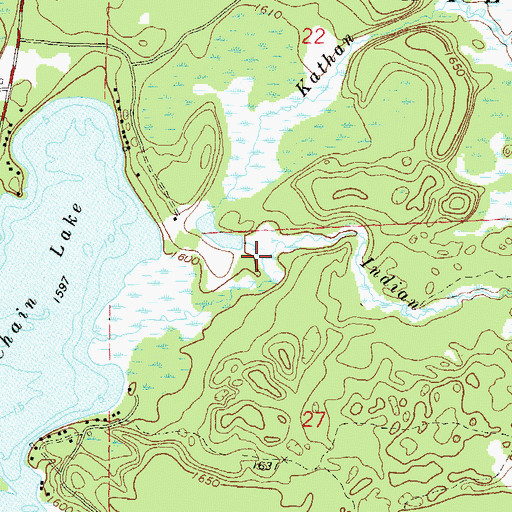 Topographic Map of Indian Chain Creek, WI