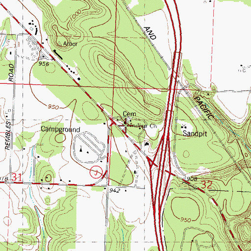 Topographic Map of Indian Baptist Church, WI