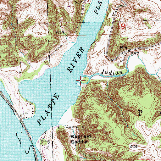 Topographic Map of Indian Creek, WI
