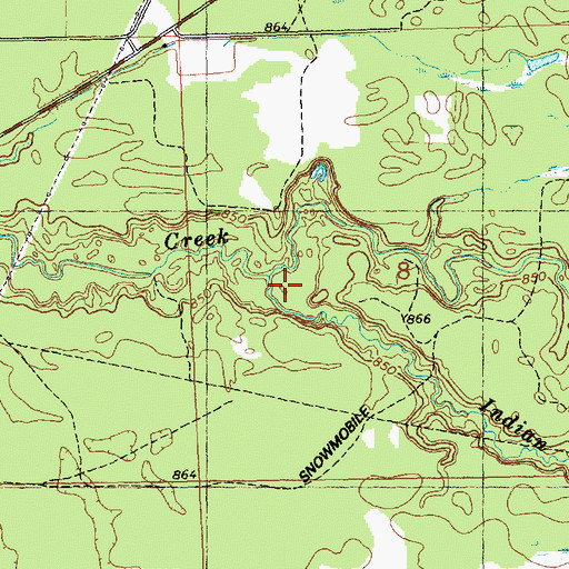 Topographic Map of Indian Grave Creek, WI