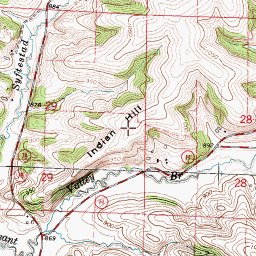 Topographic Map of Indian Hill Ridge, WI
