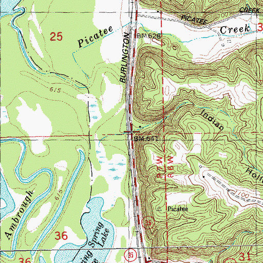 Topographic Map of Indian Hollow, WI