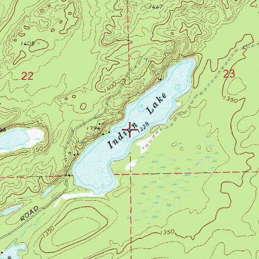 Topographic Map of Indian Lake, WI