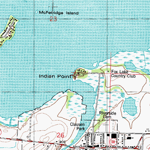 Topographic Map of Indian Point, WI