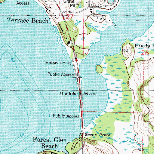 Topographic Map of Indian Point, WI