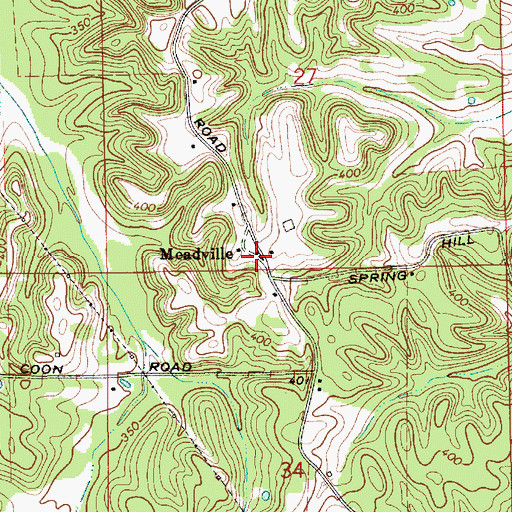 Topographic Map of Meadville, AL