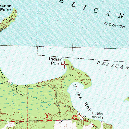 Topographic Map of Indian Point, WI