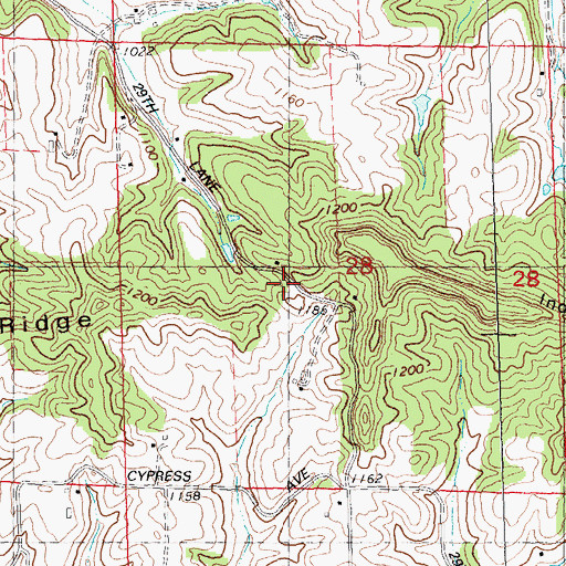 Topographic Map of Indian Ridge, WI