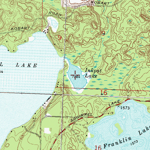 Topographic Map of Inkpot Lake, WI