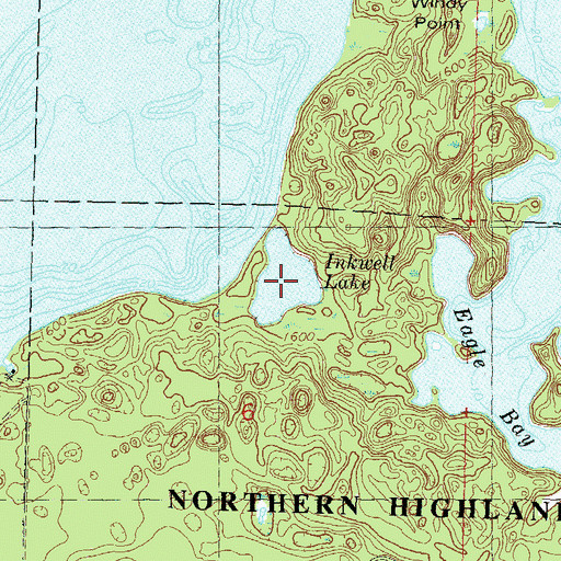 Topographic Map of Inkwell Lake, WI