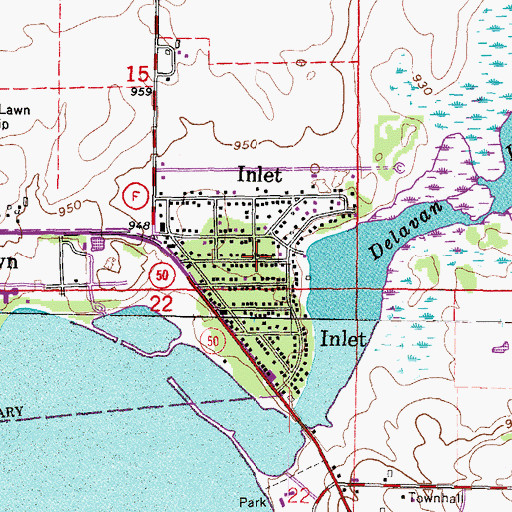 Topographic Map of Inlet, WI