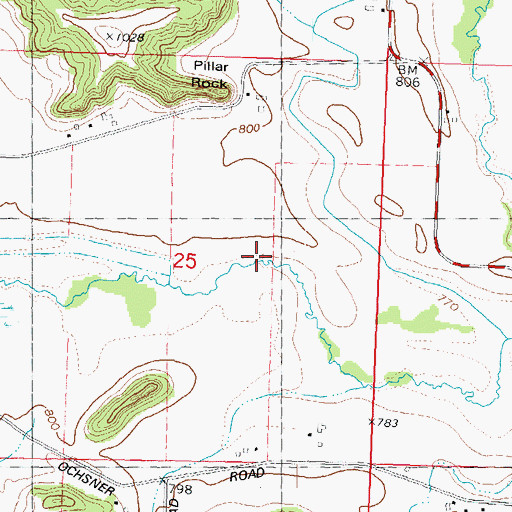 Topographic Map of Irish Valley, WI