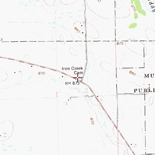 Topographic Map of Iron Creek Cemetery, WI