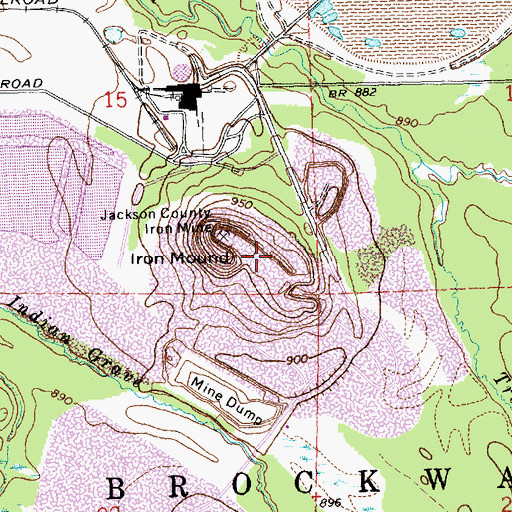 Topographic Map of Iron Mound (historical), WI
