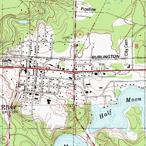Topographic Map of Iron River, WI