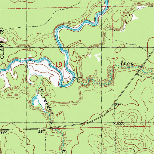 Topographic Map of Iron Run, WI