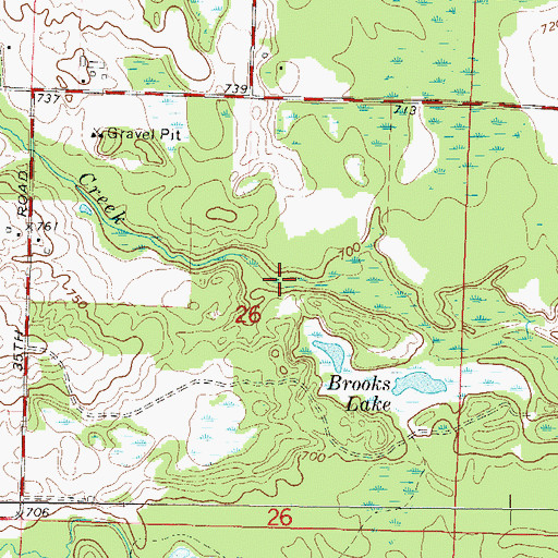 Topographic Map of Iron Springs Creek, WI