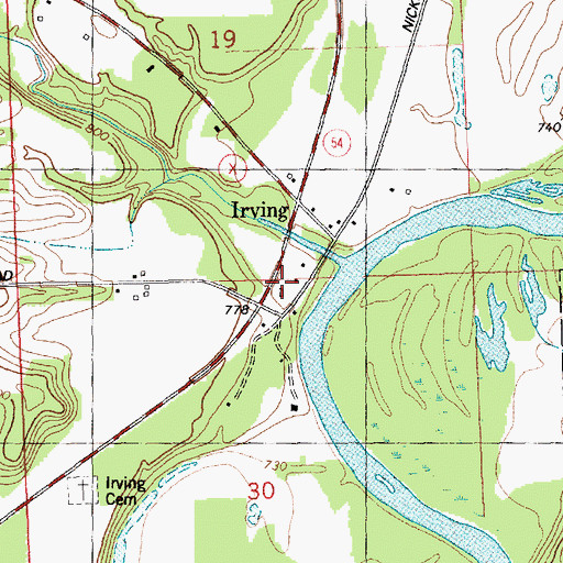 Topographic Map of Irving School, WI