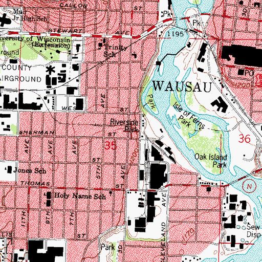 Topographic Map of Montessori Children's Village, WI