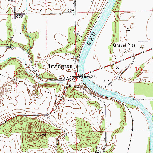 Topographic Map of Irvington, WI
