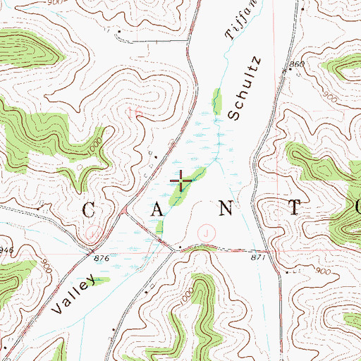Topographic Map of Isham Valley, WI