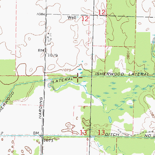 Topographic Map of Isherwood Lateral, WI
