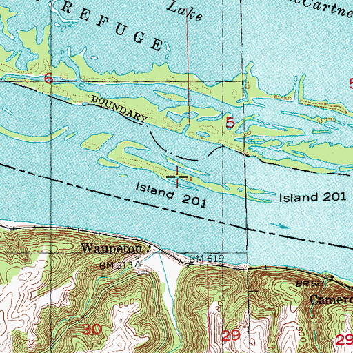 Topographic Map of Island Number Two Hundred One, WI
