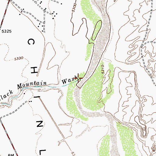 Topographic Map of Black Mountain Wash, AZ
