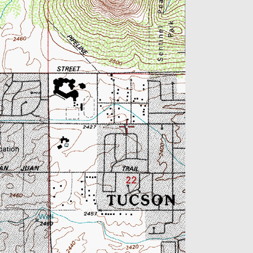 Topographic Map of Vista del Pueblo Park, AZ