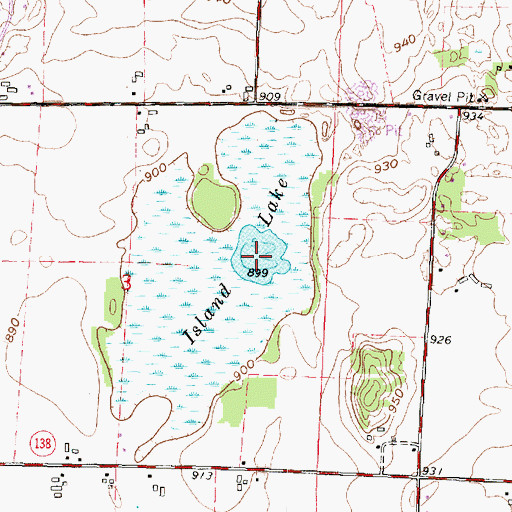 Topographic Map of Island Lake, WI